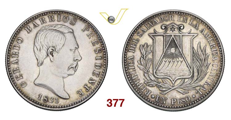 EL SALVADOR - Peso 1861, Pattern.  ... 