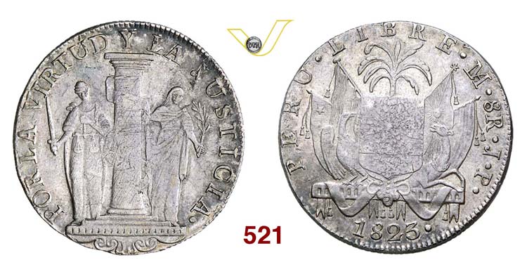 PERU - 8 Reales 1823 Perù ... 