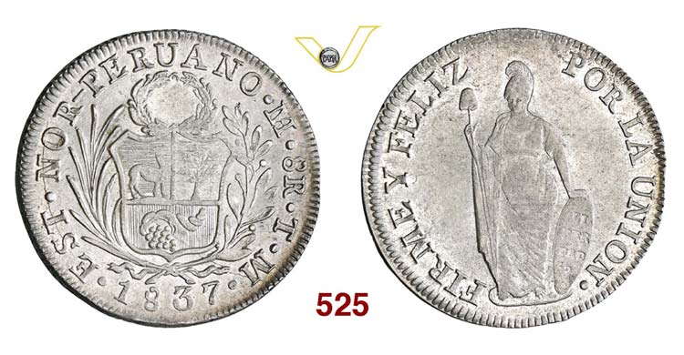 PERU (NORTH) - 8 Reales 1837, ... 