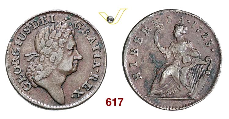 AMERICA - 1/2 Penny 1723 Hibernia. ... 