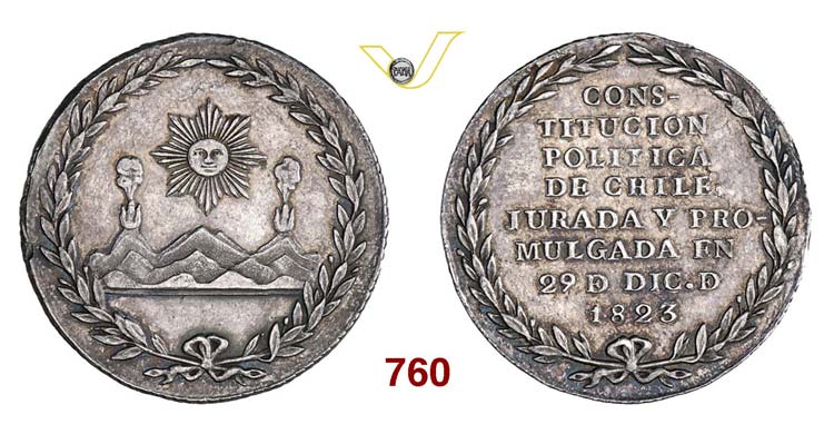 CHILE - Medaglia 1823 per la ... 