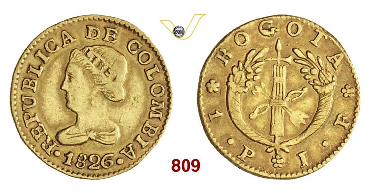 COLOMBIA - Peso 1826 Bogotà, ... 
