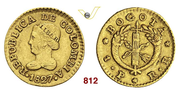 COLOMBIA - Peso 1827 Bogotà, ... 