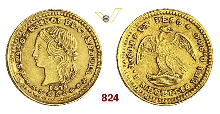 COLOMBIA - Peso 1872, Medellin.   ... 