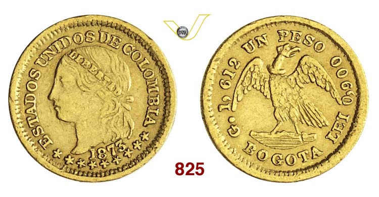 COLOMBIA - Peso 1873, Bogotà.   ... 