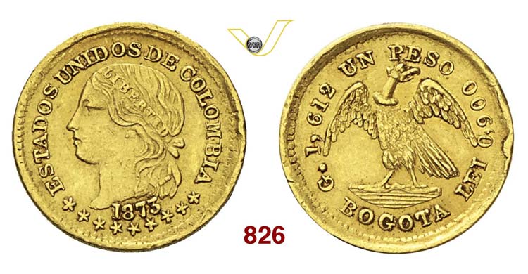 COLOMBIA - Peso 1873, Bogotà.   ... 