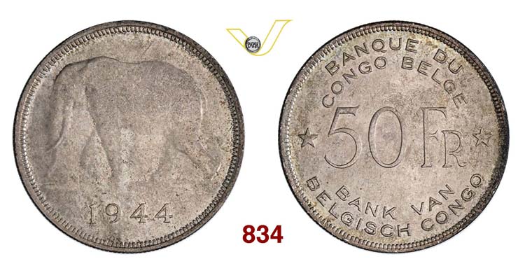 CONGO BELGA - 50 Franchi 1944.   ... 