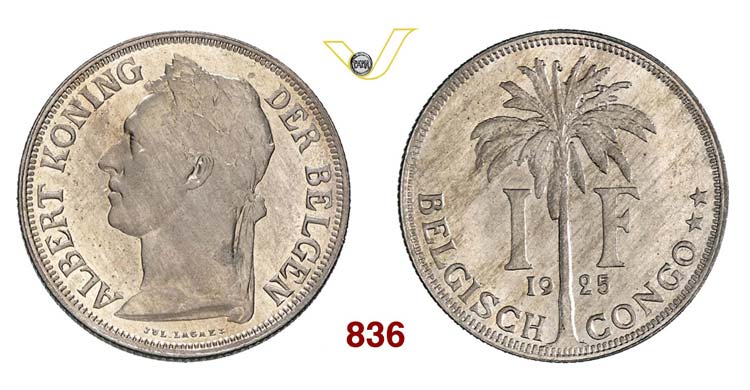 CONGO BELGA - 1 Franco 1925.   Kr. ... 