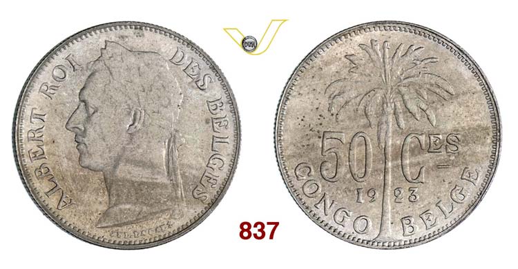 CONGO BELGA - 50 Centimes 1923.   ... 