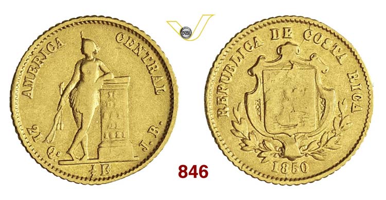 COSTA RICA - 1/2 Escudo 1850, ... 