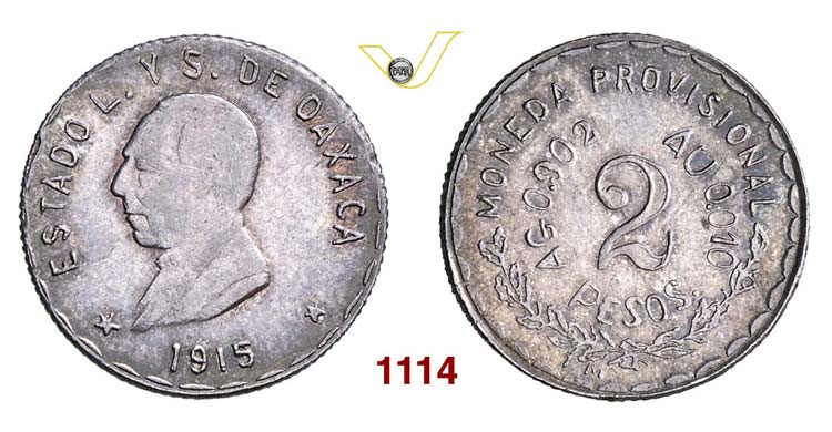 MEXICO  OAXACA -   2 Pesos 1915.   ... 