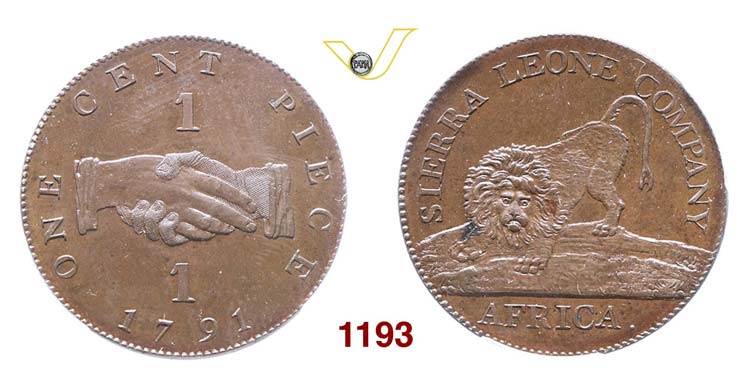 SIERRA LEONE - Cent 1791.   Kr. 1  ... 