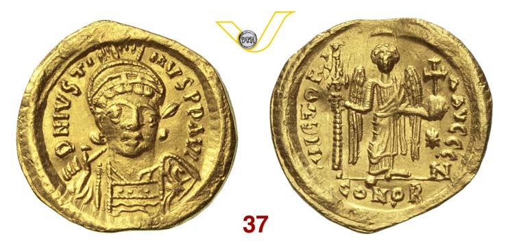   GIUSTINO I  (518-527)  Solido, ... 