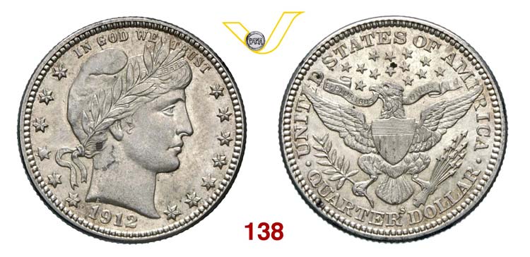 USA      Quarter Dollar 1912.   ... 
