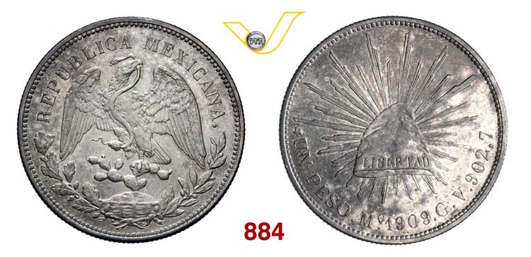 MESSICO  REPUBBLICA    Peso 1909.  ... 