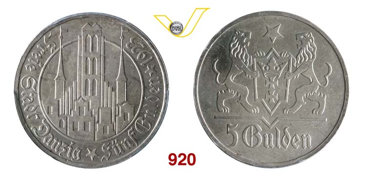 POLONIA - Danzica      5 Gulden ... 
