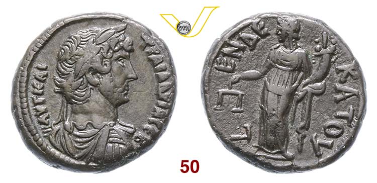 ADRIANO  (117-138)  Tetradramma, ... 