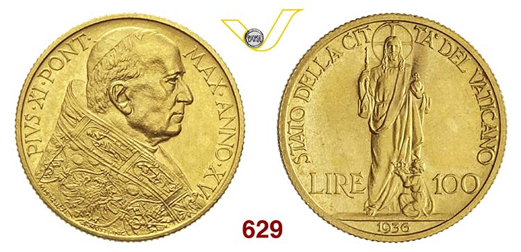 PIO XI  (1929-1938)  100 Lire 1936 ... 