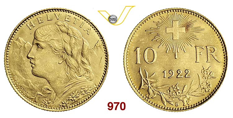 SVIZZERA      10 Franchi 1922.   ... 