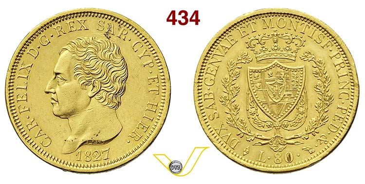 CARLO FELICE  (1821-1831)  80 Lire ... 