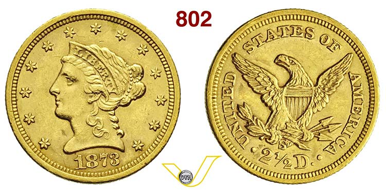 USA      2,5 Dollari 1873 S.   Au  ... 