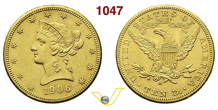 U.S.A.      10 Dollari 1906 S, San ... 