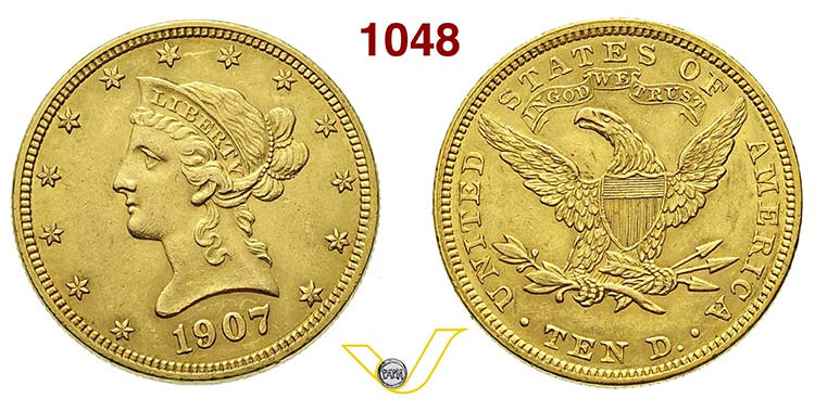 U.S.A.      10 Dollari 1907.   Au  ... 