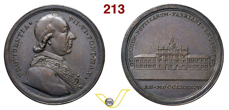 PIO VI  1775/1799  1787 ANNO XIII ... 