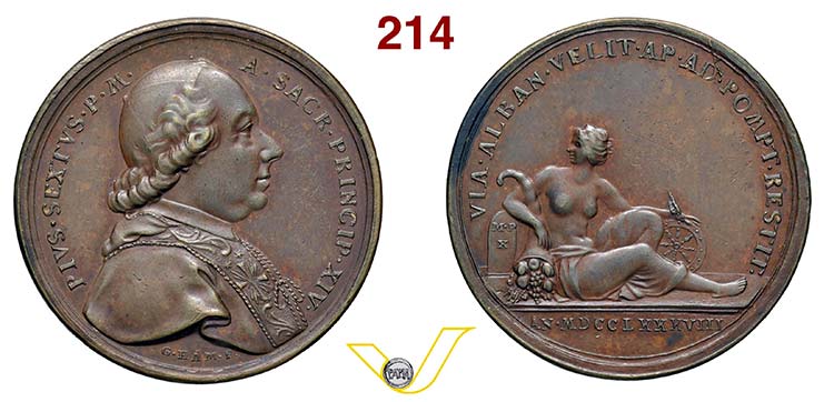 PIO VI  1775/1799  1788 ANNO XIV ... 