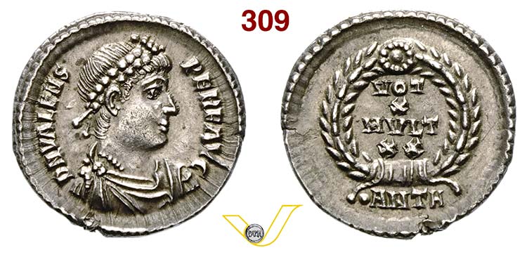 VALENTE  (364-378)  Siliqua, ... 