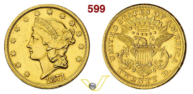 U.S.A. -     20 Dollari 1871 s.   ... 