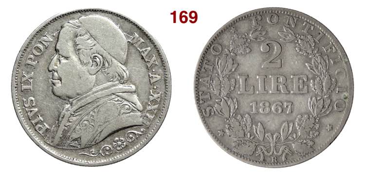 ROMA  PIO IX  (1846-1878)  2 Lire  ... 