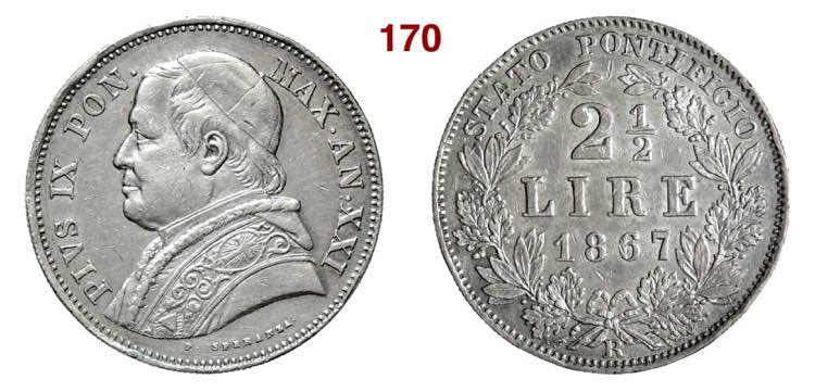 ROMA  PIO IX  (1846-1878)  2 Lire ... 