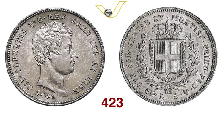 CARLO ALBERTO  (1831-1849)  2 Lire ... 