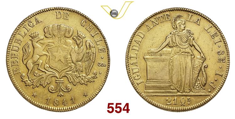 CILE  REPUBBLICA  8 Escudos  1841  ... 