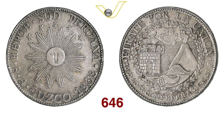 PERU  8 Reales  1838  Cuzco  Kr.  ... 