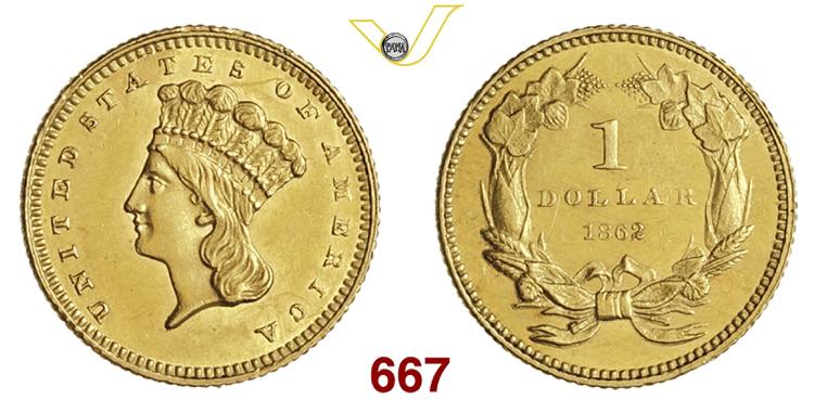 U.S.A.  1 Dollaro  1862  ... 