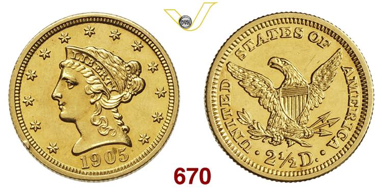 U.S.A.  2,5 Dollari  1905  Fb.  ... 