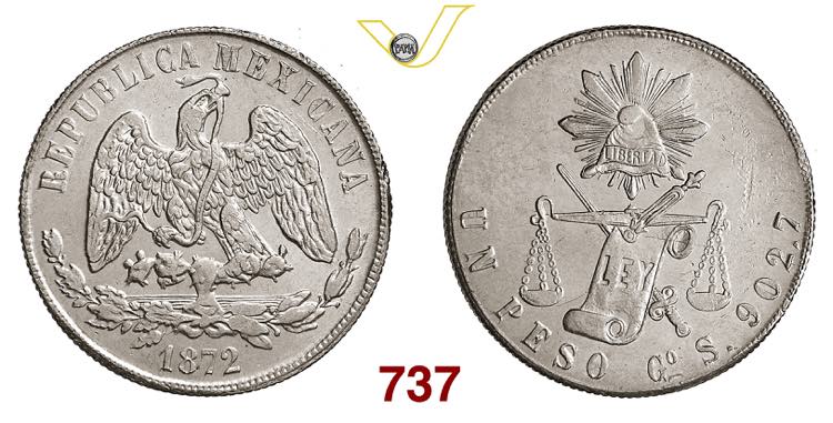 MESSICO  REPUBBLICA  1 Peso  1872  ... 