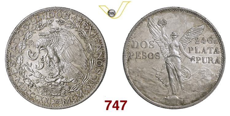 MESSICO  REPUBBLICA  2 Pesos  1921 ... 