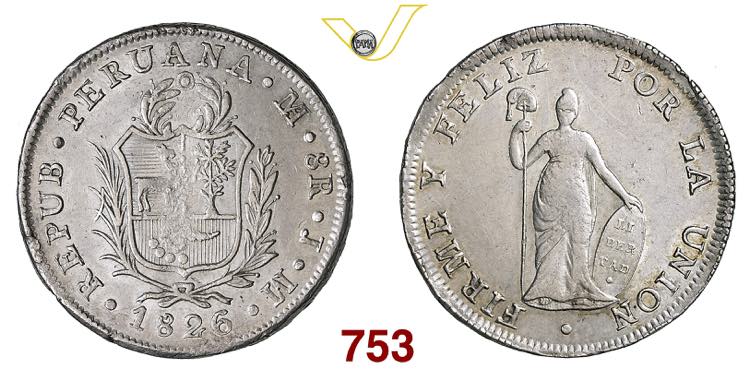 PERU  8 Reales  1826  Lima  Kr.  ... 