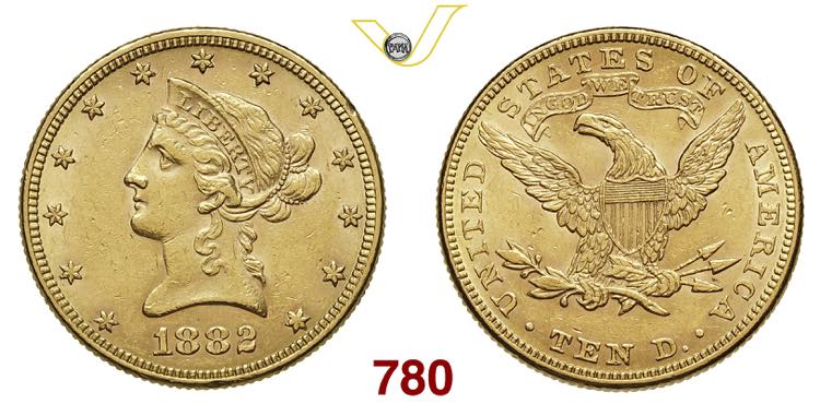 U.S.A.   10 Dollari  1882  ... 
