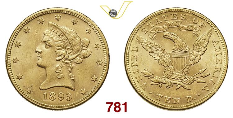 U.S.A.   10 Dollari  1893  ... 