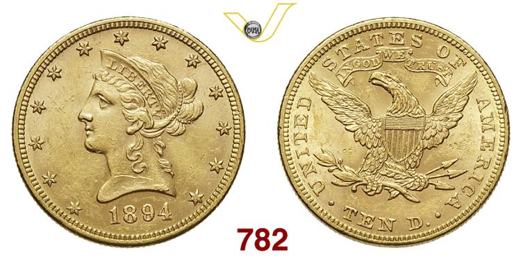 U.S.A.   10 Dollari  1894  ... 