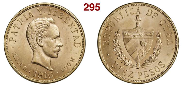 CUBA  REPUBLIC  10 Pesos 1916  ... 