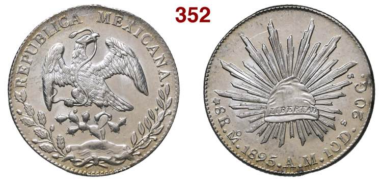 MEXICO  8 Reales 1895  sigle AM  ... 