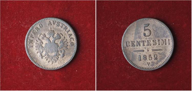 VENEZIA, 5 CENTESIMI 1852, CNI 4 