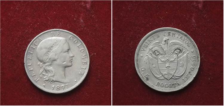 COLOMBIA, 20 CENT.1897, KM 189 