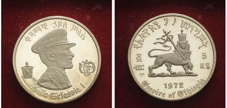 ETIOPIA, 5 DOLLARI 1972 PROOF, KM ... 