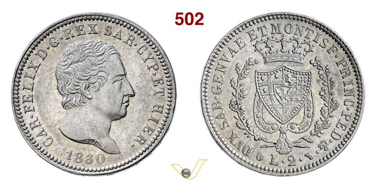 CARLO FELICE  (1821-1831)  2 Lire ... 